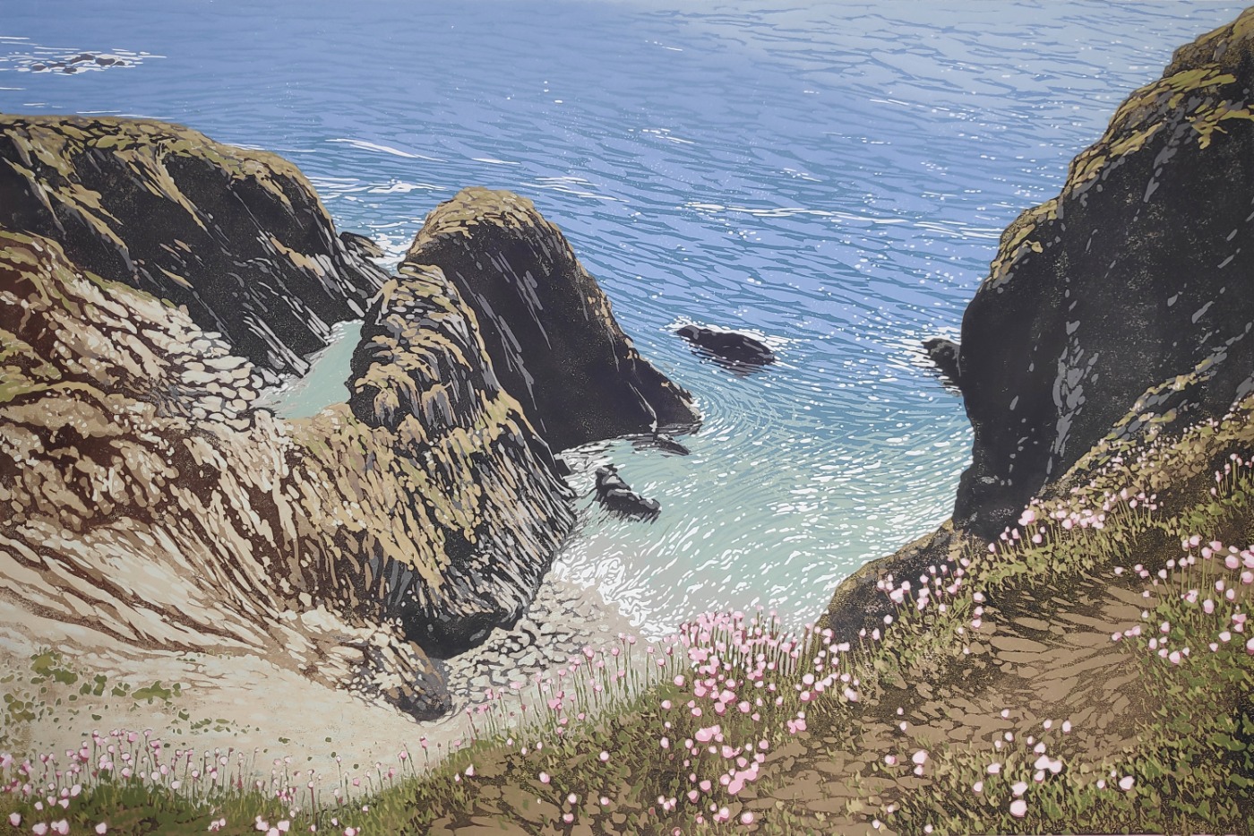 Sea Pinks and Cliffs by Alexandra Buckle