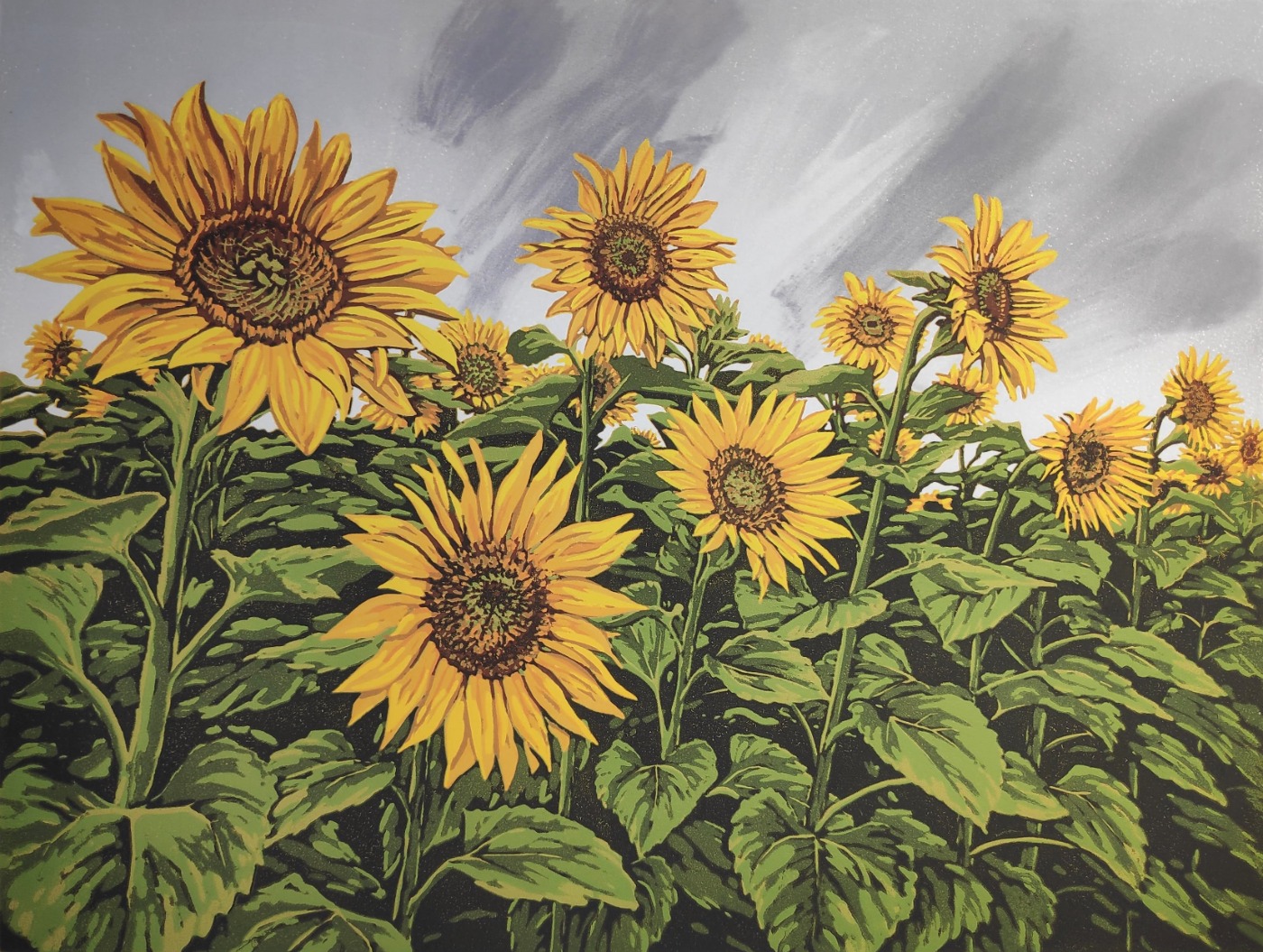 Sunflowers, Rain Showers by Alexandra Buckle